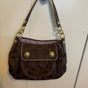 Brown Coach shoulder purse